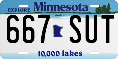 MN license plate 667SUT