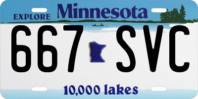 MN license plate 667SVC