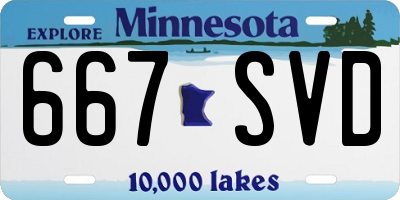 MN license plate 667SVD
