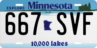 MN license plate 667SVF