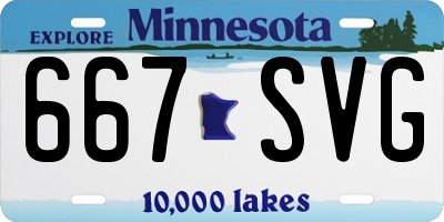 MN license plate 667SVG