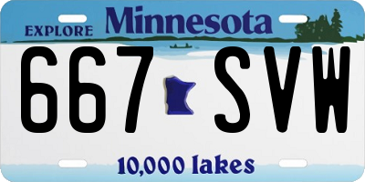 MN license plate 667SVW