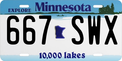MN license plate 667SWX