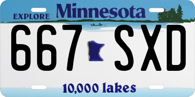 MN license plate 667SXD