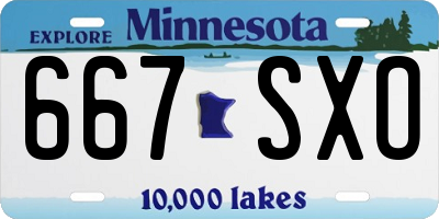 MN license plate 667SXO
