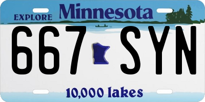 MN license plate 667SYN