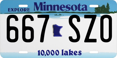 MN license plate 667SZO