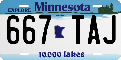 MN license plate 667TAJ