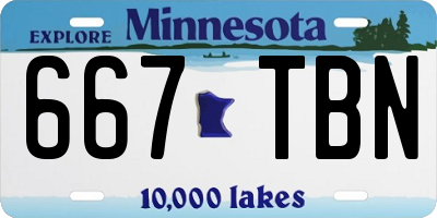 MN license plate 667TBN