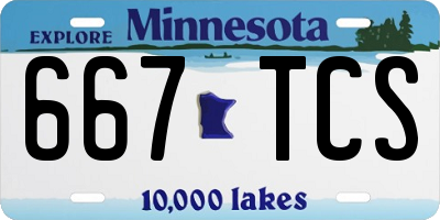 MN license plate 667TCS