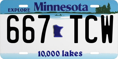 MN license plate 667TCW