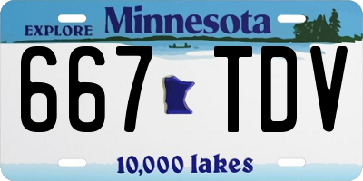 MN license plate 667TDV