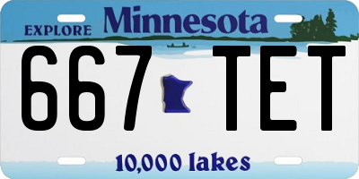 MN license plate 667TET
