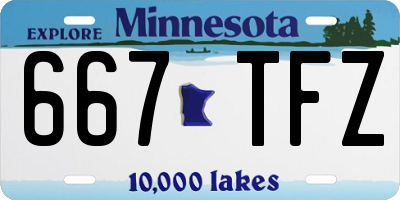 MN license plate 667TFZ