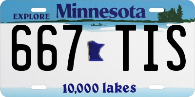 MN license plate 667TIS