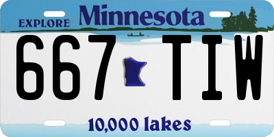 MN license plate 667TIW