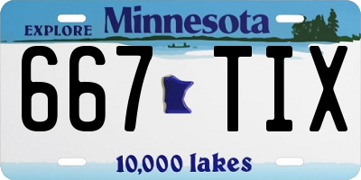 MN license plate 667TIX