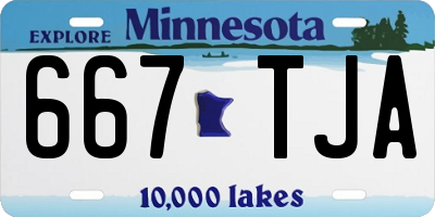 MN license plate 667TJA