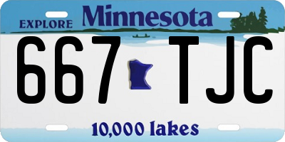 MN license plate 667TJC