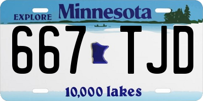 MN license plate 667TJD