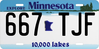 MN license plate 667TJF