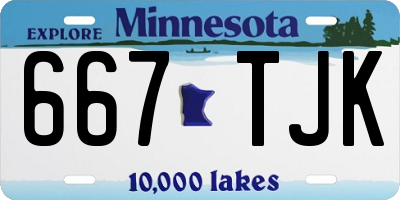 MN license plate 667TJK