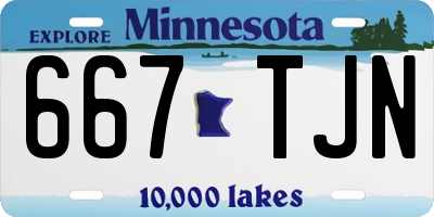 MN license plate 667TJN
