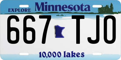 MN license plate 667TJO