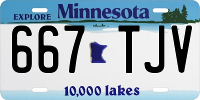 MN license plate 667TJV