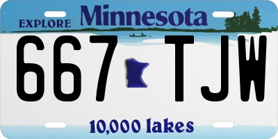 MN license plate 667TJW