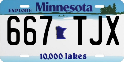 MN license plate 667TJX