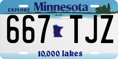 MN license plate 667TJZ