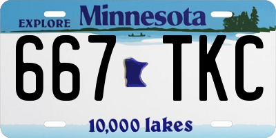 MN license plate 667TKC