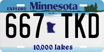 MN license plate 667TKD