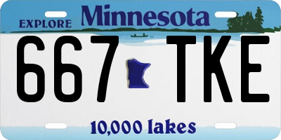MN license plate 667TKE