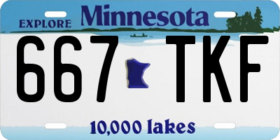 MN license plate 667TKF