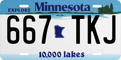 MN license plate 667TKJ