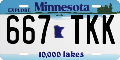 MN license plate 667TKK