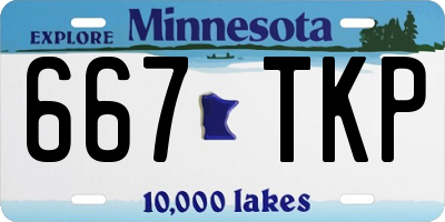 MN license plate 667TKP