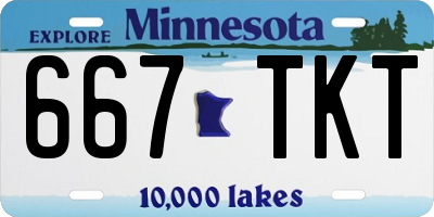 MN license plate 667TKT