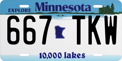 MN license plate 667TKW