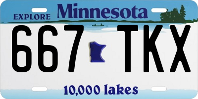 MN license plate 667TKX
