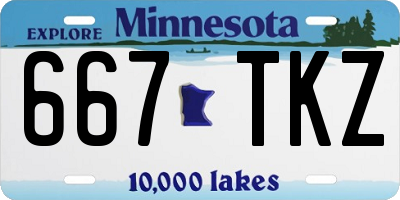 MN license plate 667TKZ