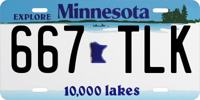 MN license plate 667TLK