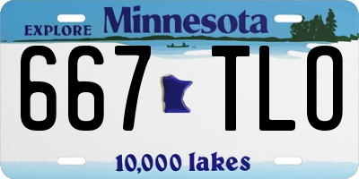 MN license plate 667TLO