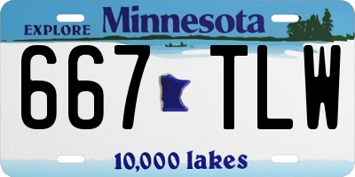 MN license plate 667TLW