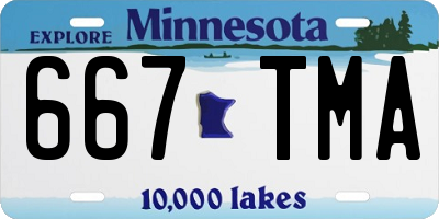 MN license plate 667TMA