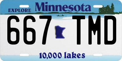 MN license plate 667TMD