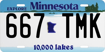 MN license plate 667TMK
