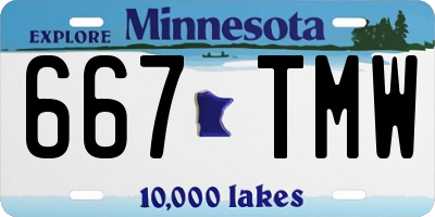 MN license plate 667TMW